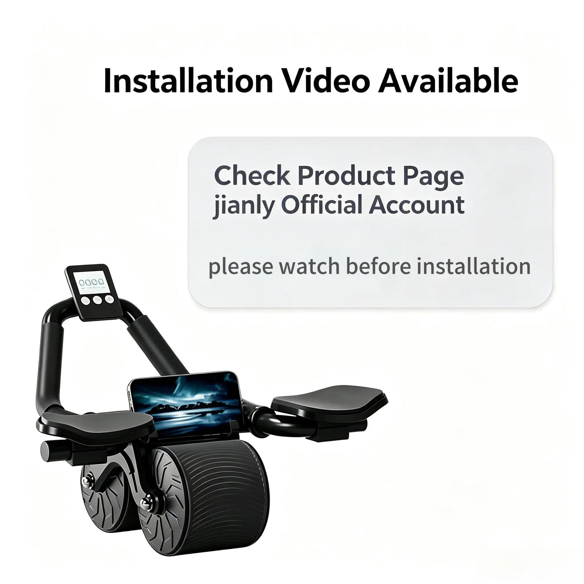 Summerwins Unisex Ab Roller Wheel - Anti-Slip Grip, Smart Rebound Dual-Wheel, Digital Timer, Phone Holder, Eco-Friendly Build, Core Training, Total Body Fitness Tool for Workout, Gym & Home Gym Use